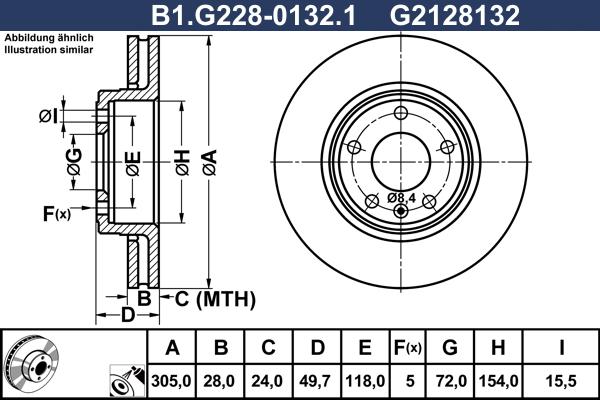 Galfer B1.G228-0132.1 - Гальмівний диск autocars.com.ua