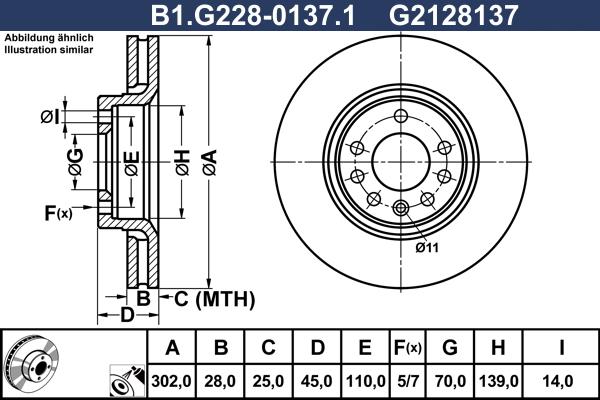 Galfer B1.G228-0137.1 - Тормозной диск avtokuzovplus.com.ua