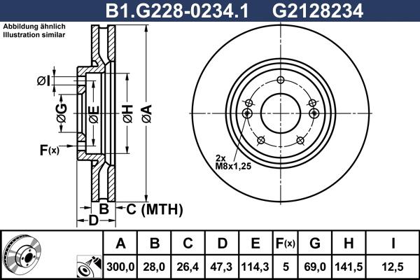 Galfer B1.G228-0234.1 - Гальмівний диск autocars.com.ua