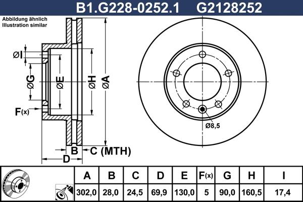 Galfer B1.G228-0252.1 - Тормозной диск avtokuzovplus.com.ua