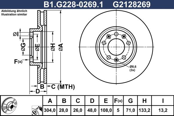 Galfer B1.G228-0269.1 - Гальмівний диск autocars.com.ua