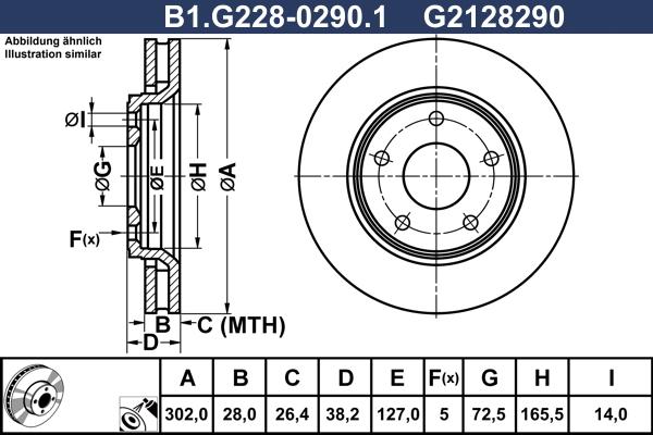 Galfer B1.G228-0290.1 - Тормозной диск avtokuzovplus.com.ua