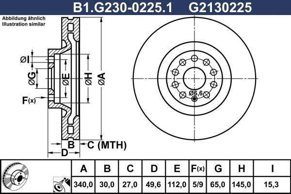 Galfer B1.G230-0225.1 - Тормозной диск avtokuzovplus.com.ua