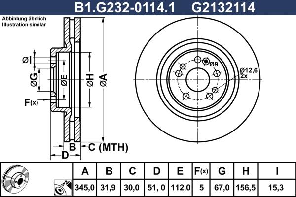 Galfer B1.G232-0114.1 - Тормозной диск avtokuzovplus.com.ua