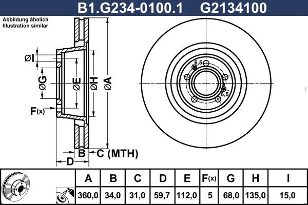 Galfer B1.G234-0100.1 - Гальмівний диск autocars.com.ua