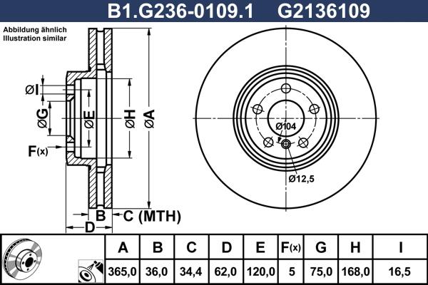 Galfer B1.G236-0109.1 - Гальмівний диск autocars.com.ua