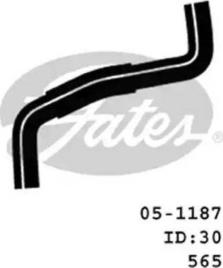 Gates 05-1187 - Шланг радіатора autocars.com.ua