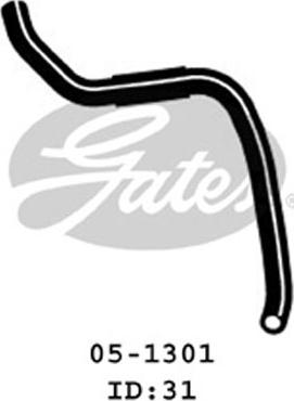 Gates 05-1301 - Шланг радіатора autocars.com.ua