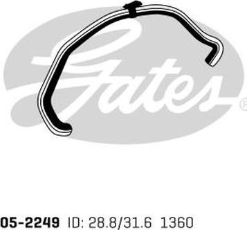 Gates 05-2249 - Шланг радіатора autocars.com.ua