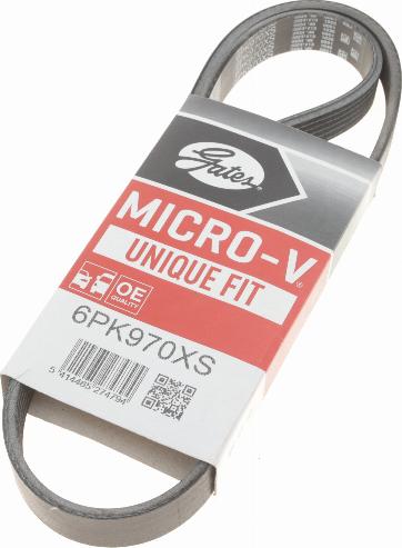 Gates 6PK970XS - Поликлиновой ремень avtokuzovplus.com.ua