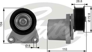 Gates K106PK2228 - Поликлиновый ременный комплект avtokuzovplus.com.ua