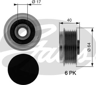 Gates OAP7037 - Шкив генератора, муфта autodnr.net