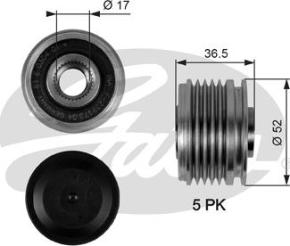 Gates OAP7064 - Шкив генератора, муфта avtokuzovplus.com.ua