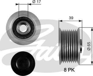 Gates OAP7071 - Шкив генератора, муфта avtokuzovplus.com.ua