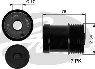 Gates OAP7104 - Шкив генератора, муфта avtokuzovplus.com.ua