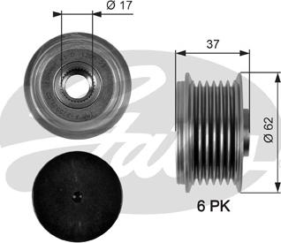 Gates OAP7105 - Шкив генератора, муфта avtokuzovplus.com.ua