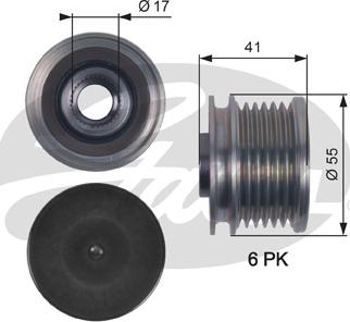 Gates OAP7115 - Шкив генератора, муфта avtokuzovplus.com.ua