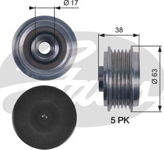 Gates OAP7116 - Шкив генератора, муфта avtokuzovplus.com.ua