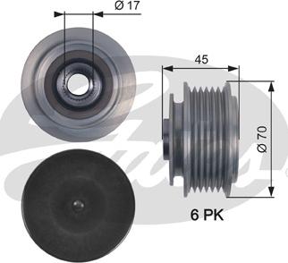 Gates OAP7128 - Шкив генератора, муфта avtokuzovplus.com.ua