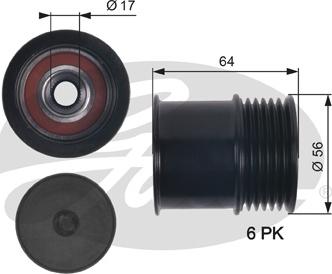 Gates OAP7151 - Ремінний шків, генератор autocars.com.ua