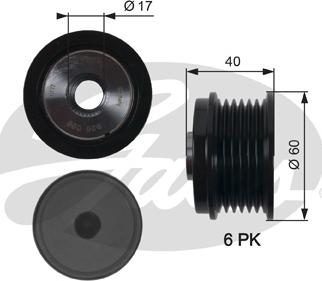 Gates OAP7154 - Шкив генератора, муфта avtokuzovplus.com.ua