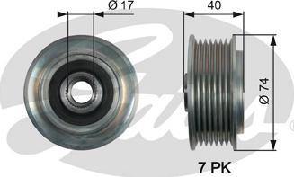 Gates OAP7159 - Шкив генератора, муфта avtokuzovplus.com.ua