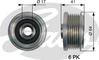 Gates OAP7162 - Ремінний шків, генератор autocars.com.ua