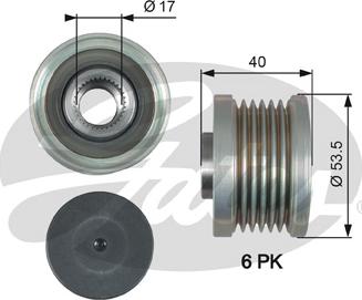 Gates OAP7179 - Шкив генератора, муфта avtokuzovplus.com.ua