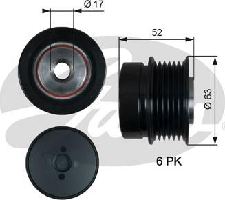 Gates OAP7187 - Ремінний шків, генератор autocars.com.ua