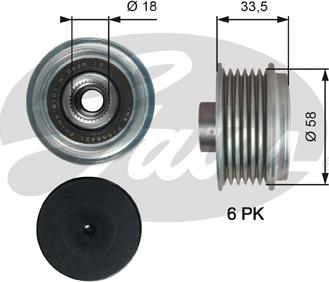 Gates OAP7210 - Ремінний шків, генератор autocars.com.ua