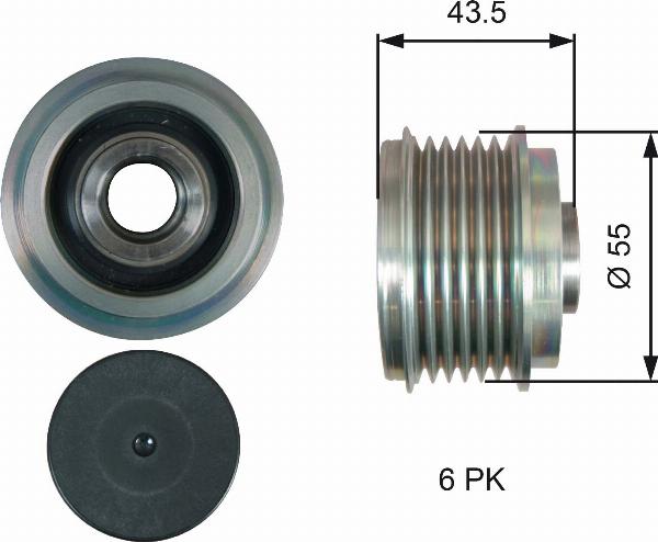GATES OAP7219 - Ремінний шків, генератор autocars.com.ua