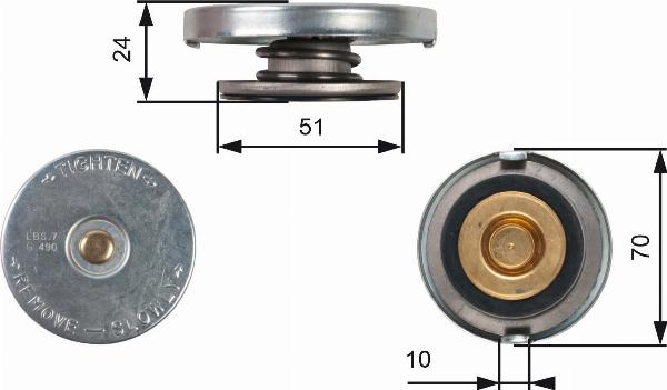 GATES RC105 - Кришка, радіатор autocars.com.ua