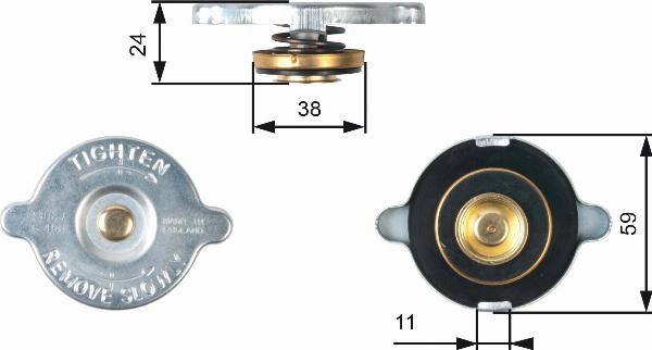 GATES RC107 - Кришка, радіатор autocars.com.ua