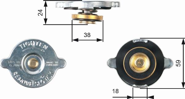 GATES RC111 - Кришка, радіатор autocars.com.ua