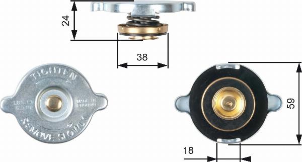 GATES RC112 - Кришка, радіатор autocars.com.ua