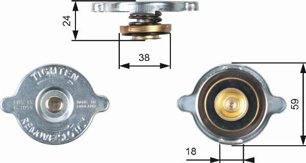 GATES RC113 - Кришка, радіатор autocars.com.ua