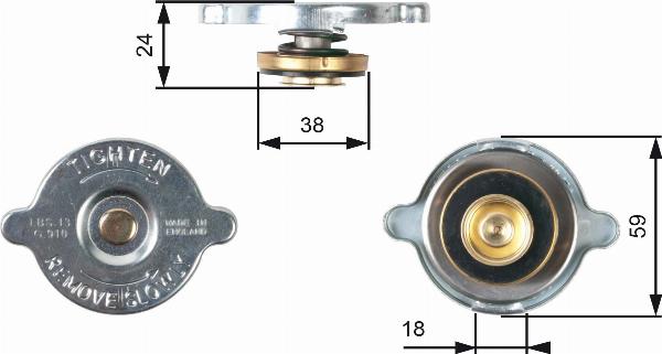 GATES RC115 - Кришка, радіатор autocars.com.ua