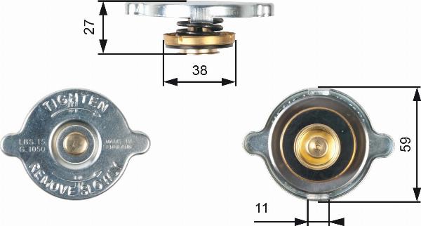 GATES RC116 - Кришка, радіатор autocars.com.ua