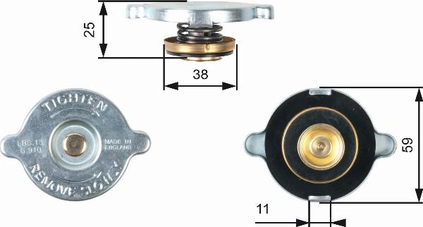 GATES RC122 - Кришка, радіатор autocars.com.ua