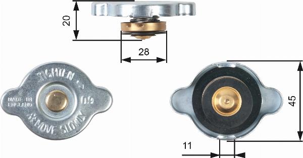 GATES RC124 - Кришка, радіатор autocars.com.ua