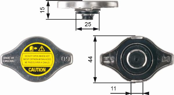 GATES RC127 - Кришка, радіатор autocars.com.ua