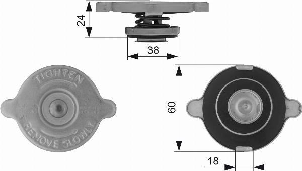 GATES RC131 - Кришка, радіатор autocars.com.ua