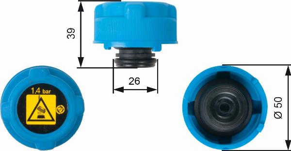 GATES RC216 - Кришка, резервуар охолоджуючої рідини autocars.com.ua