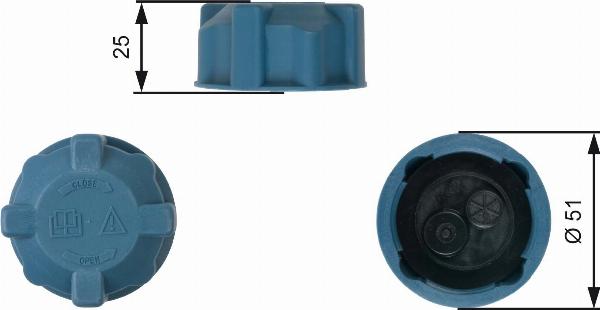 GATES RC220 - Кришка, резервуар охолоджуючої рідини autocars.com.ua