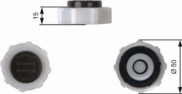 GATES RC222 - Кришка, резервуар охолоджуючої рідини autocars.com.ua