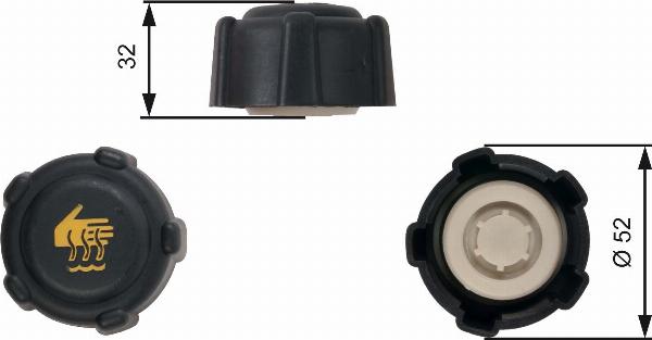 GATES RC223 - Кришка, резервуар охолоджуючої рідини autocars.com.ua