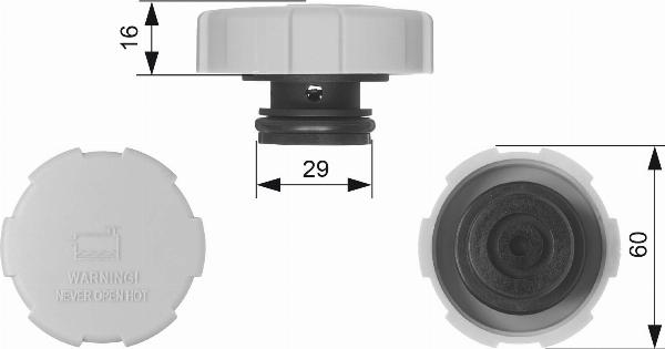 GATES RC231 - Кришка, резервуар охолоджуючої рідини autocars.com.ua