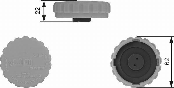 GATES RC235 - Кришка, резервуар охолоджуючої рідини autocars.com.ua