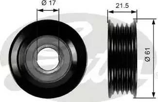 Gates T36055 - Паразитний / провідний ролик, поліклиновий ремінь autocars.com.ua