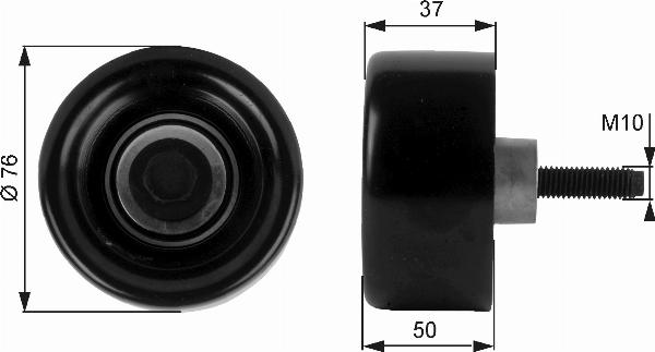 GATES T36186 - Паразитний / провідний ролик, поліклиновий ремінь autocars.com.ua